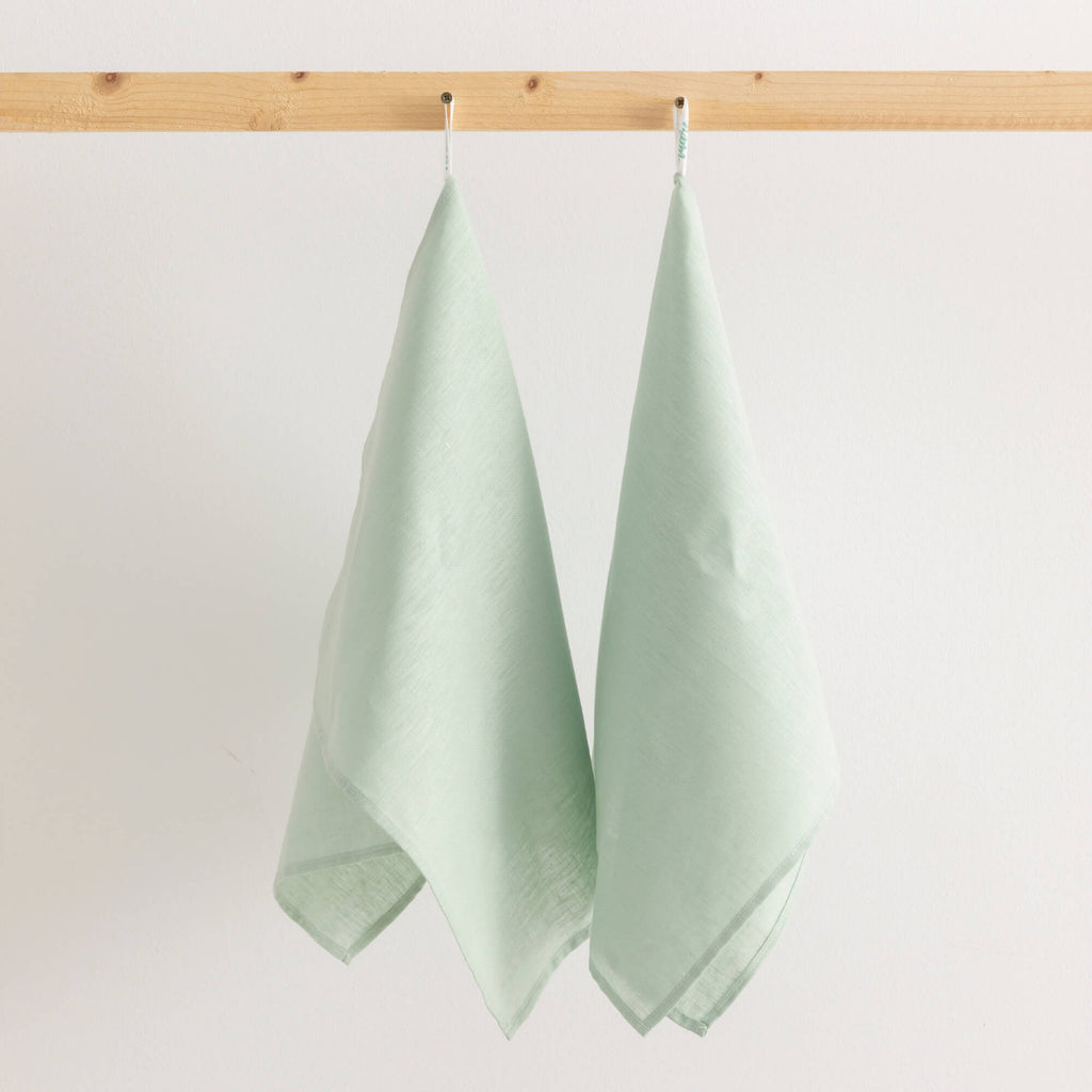 Pack 2 unidades paño de cocina lino 100% algodón Aqua 45x70 cm 0
