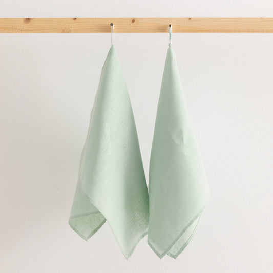 Pack 2 unidades paño de cocina lino 100% algodón Aqua 45x70 cm 0