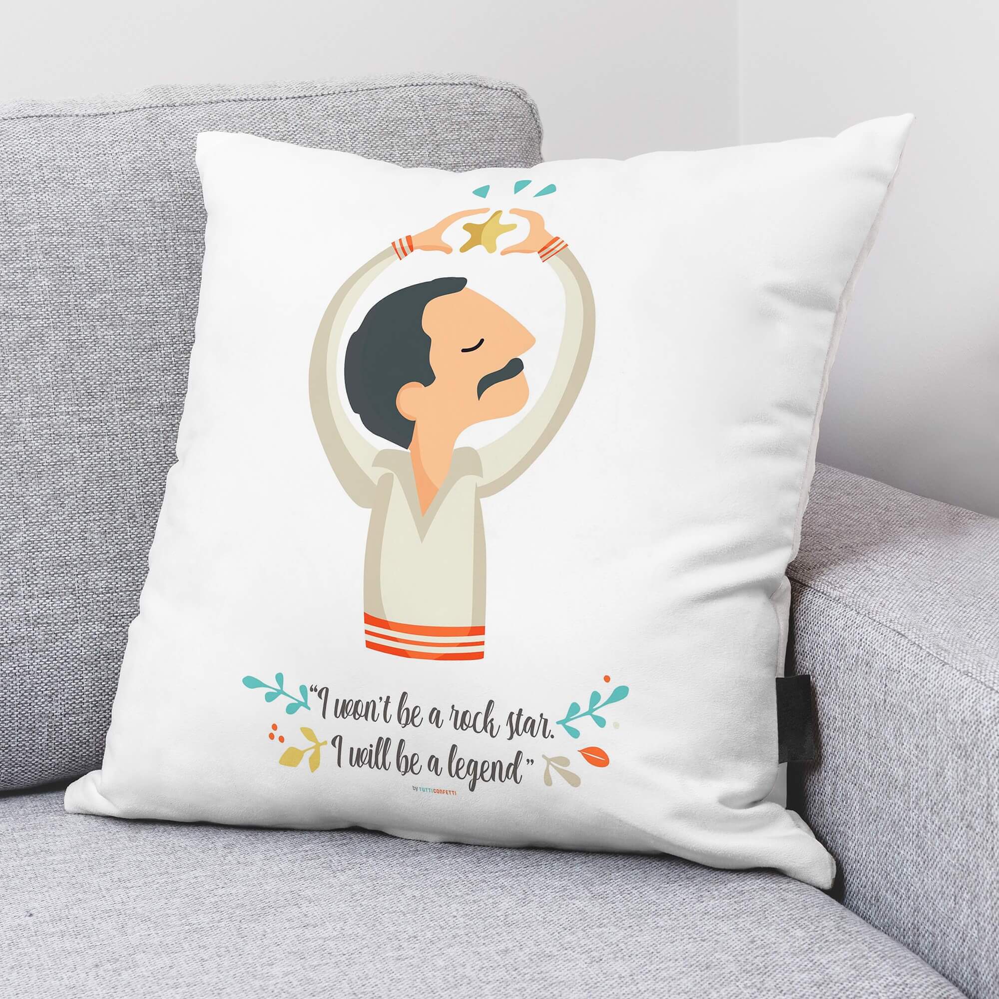 Funda de cojín 100% algodón 50x50 cm Rock Star de Tutti Confetti 2