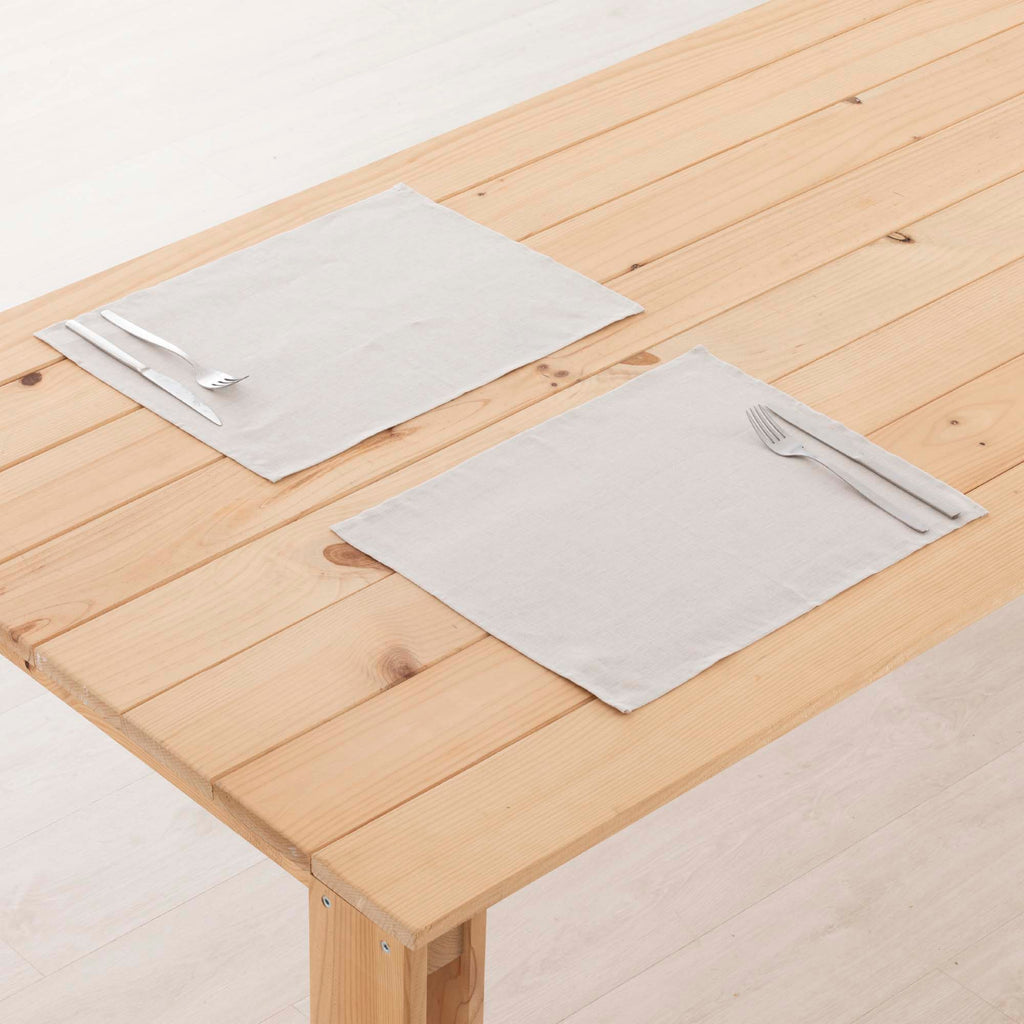 Pack 2 unidades mantel individual hidrófugo antimanchas Lino 100% Light Grey 45x35 cm 0