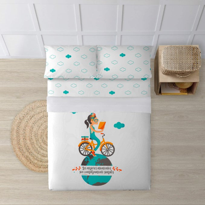Juego de sábanas 100% algodón Bici 0