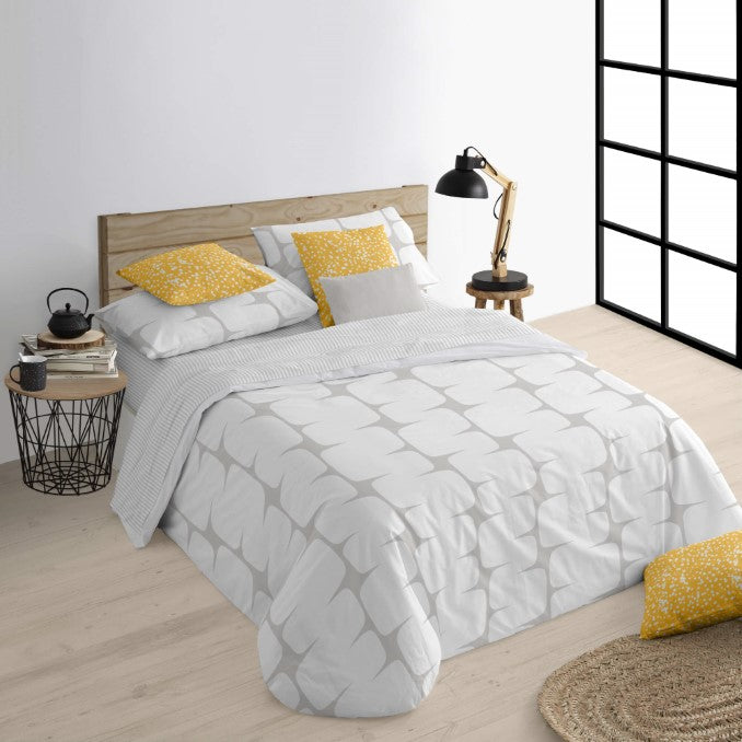 Funda nórdica con botones 100% algodón Lahan Grey 0