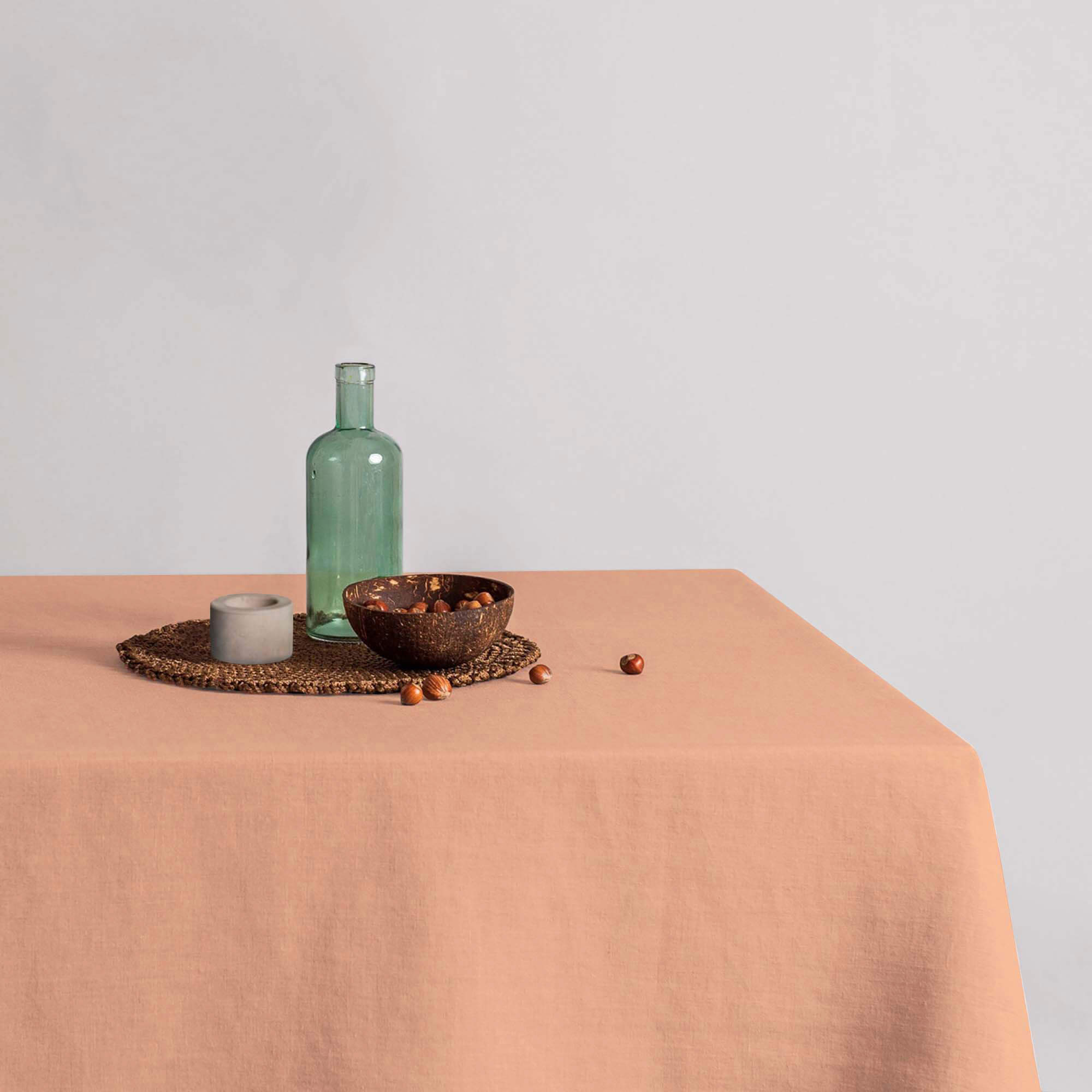 Water-repellent stain-resistant tablecloth 100% Linen Dustypink