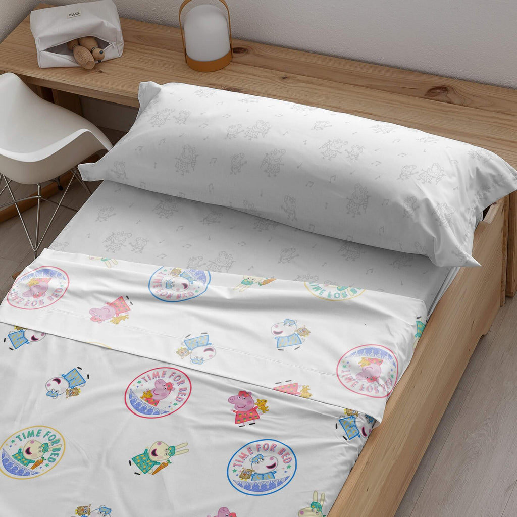 Juego de Sábanas 100% algodón Peppa Pig Time Bed 90 (160x270 cm) 0