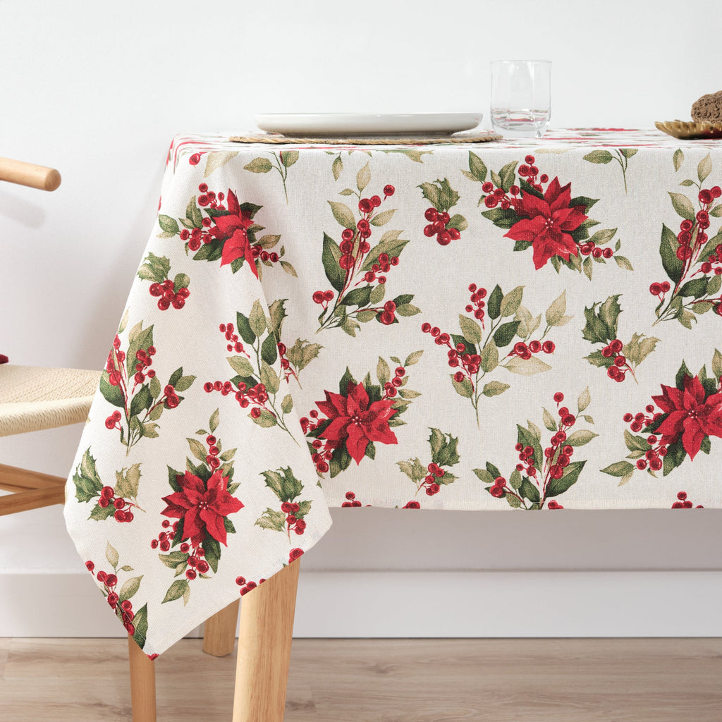 Waterproof stain-resistant cotton-lurex tablecloth Nativitatis 3 Gold