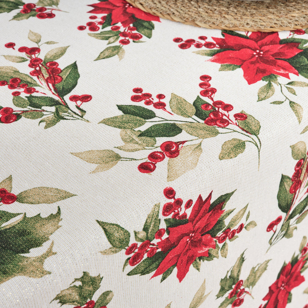 Waterproof stain-resistant cotton-lurex tablecloth Nativitatis 3 Gold