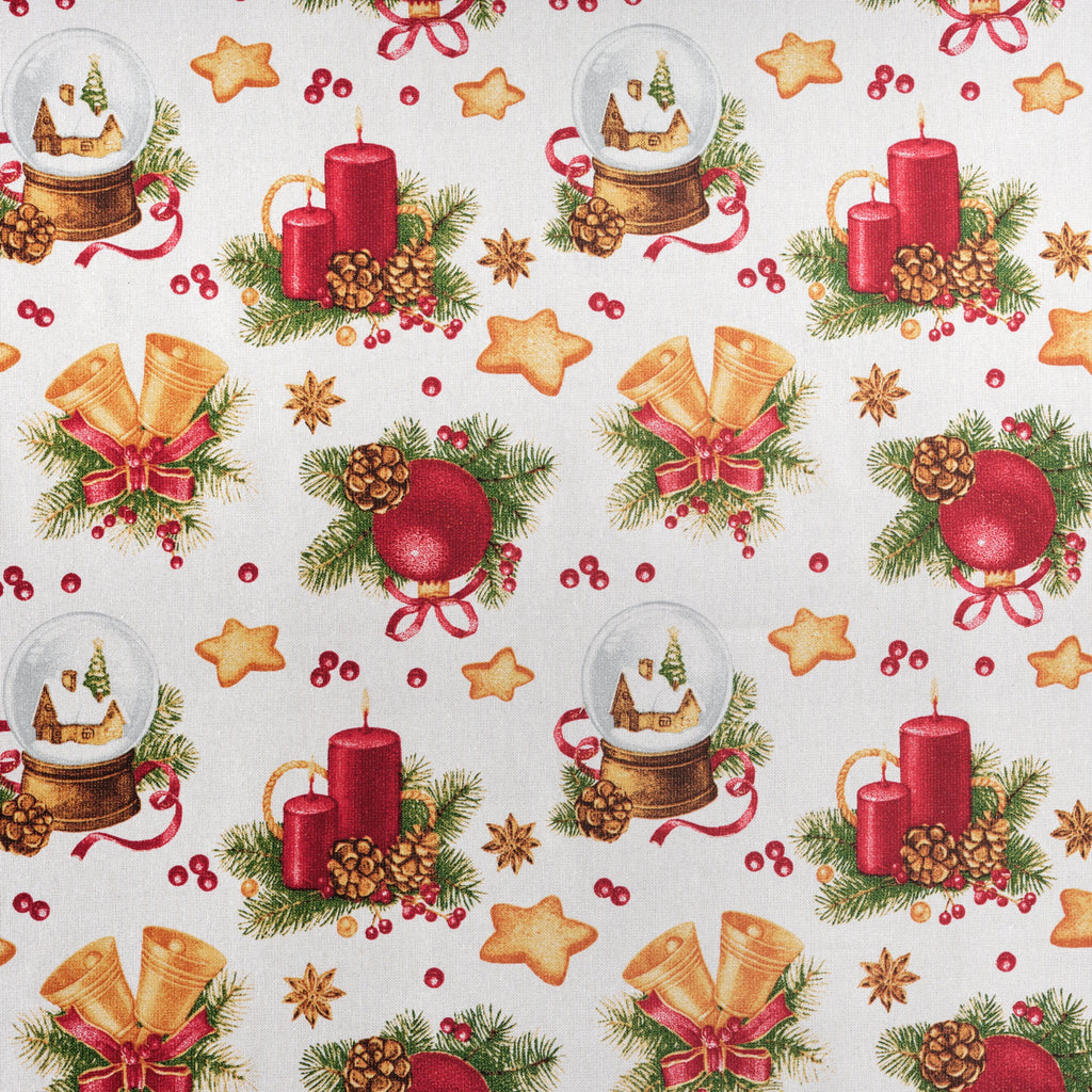 Waterproof stain-resistant cotton-lurex tablecloth Nativitatis 4 Gold