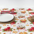 Waterproof stain-resistant cotton-lurex tablecloth Nativitatis 4 Gold