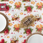 Waterproof stain-resistant cotton-lurex tablecloth Nativitatis 4 Gold