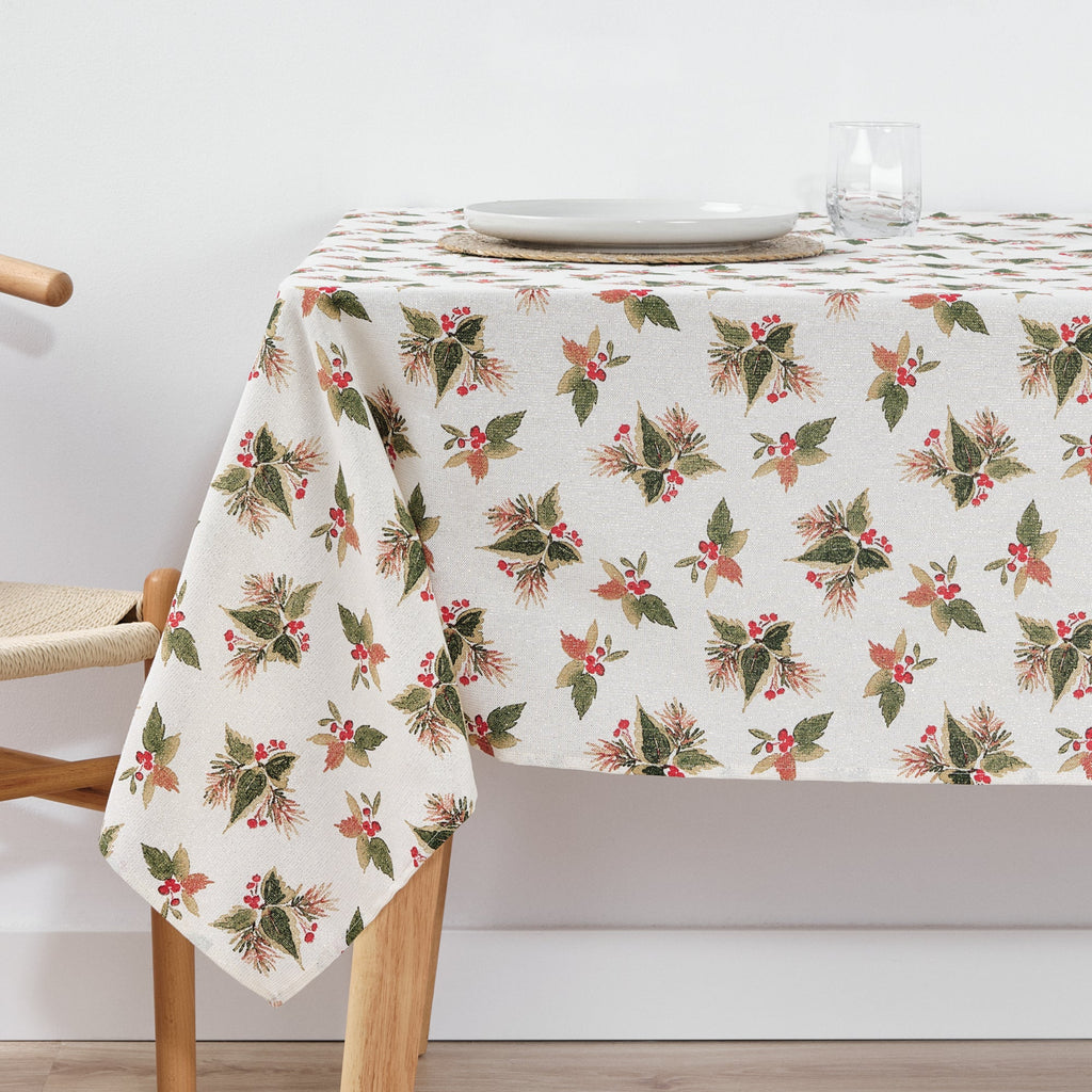 Waterproof stain-resistant cotton-lurex tablecloth Nativitatis 2 Gold