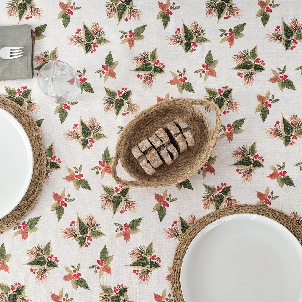 Waterproof stain-resistant cotton-lurex tablecloth Nativitatis 2 Gold