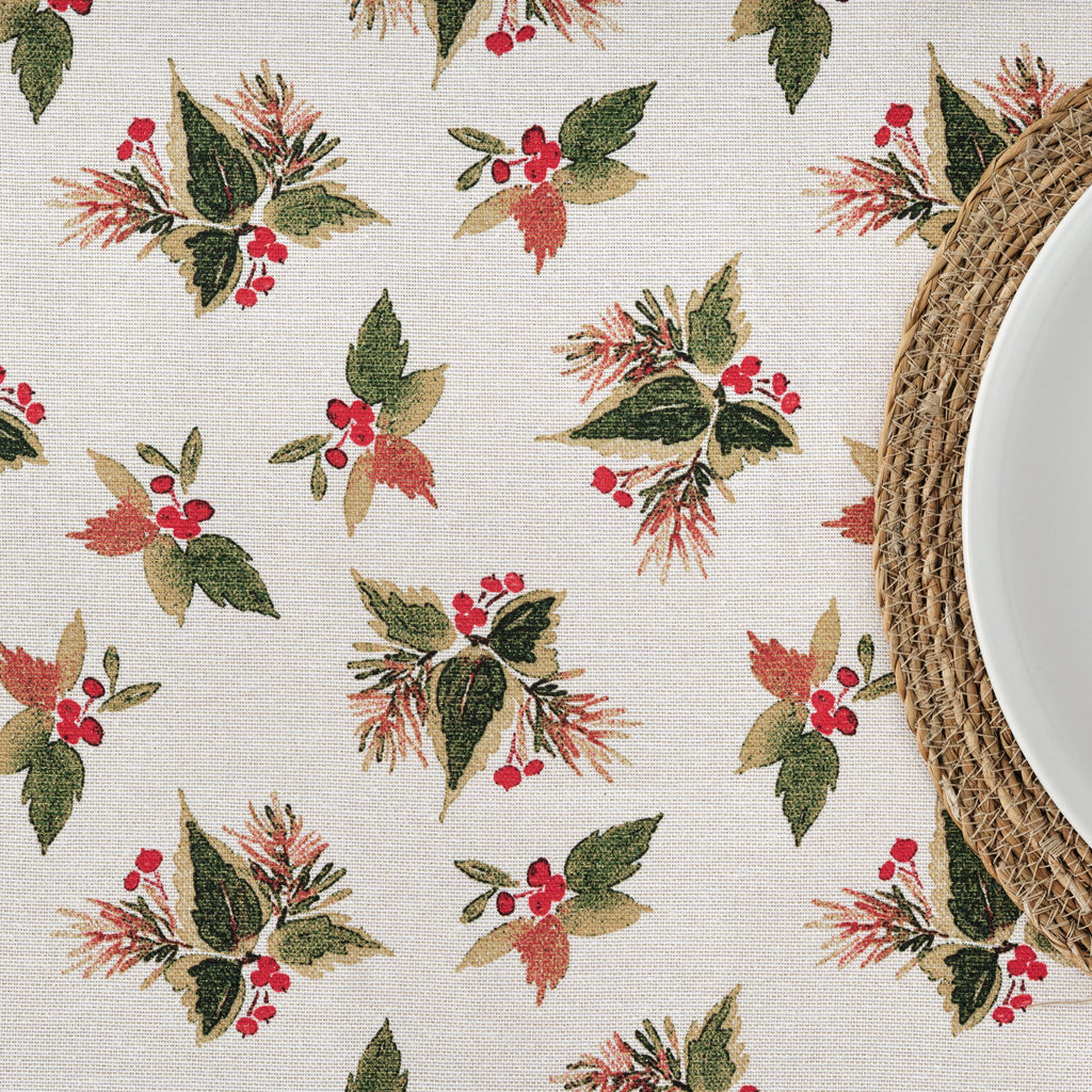 Waterproof stain-resistant cotton-lurex tablecloth Nativitatis 2 Gold