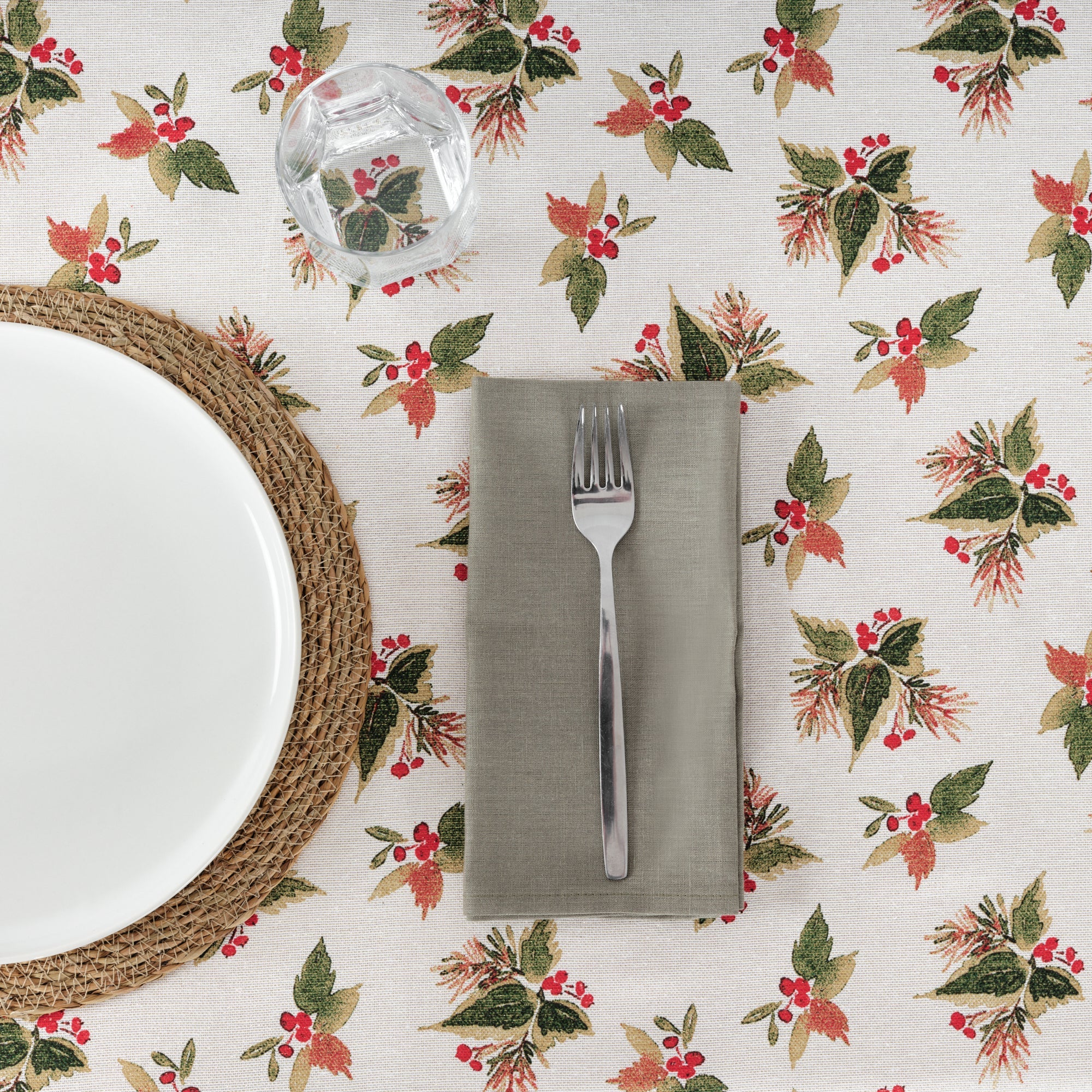 Waterproof stain-resistant cotton-lurex tablecloth Nativitatis 2 Gold