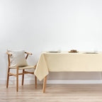 Waterproof stain-resistant cotton-lurex tablecloth, beige gold