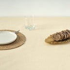 Waterproof stain-resistant cotton-lurex tablecloth, beige gold