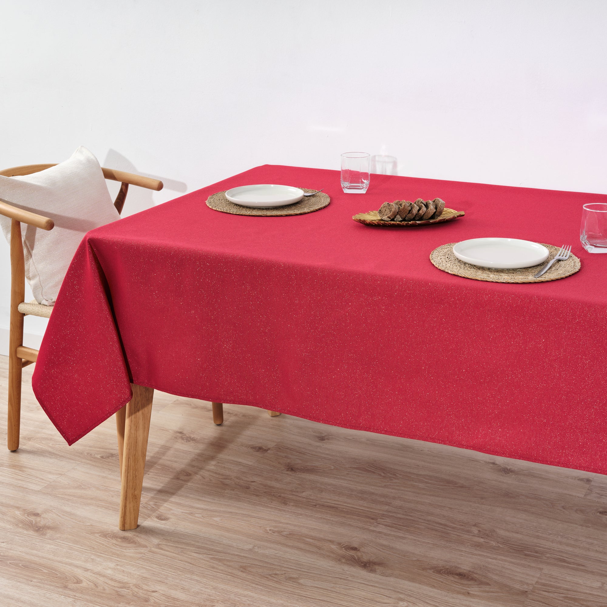 Nappe Jacquard Noël Candela Rouge Lurex