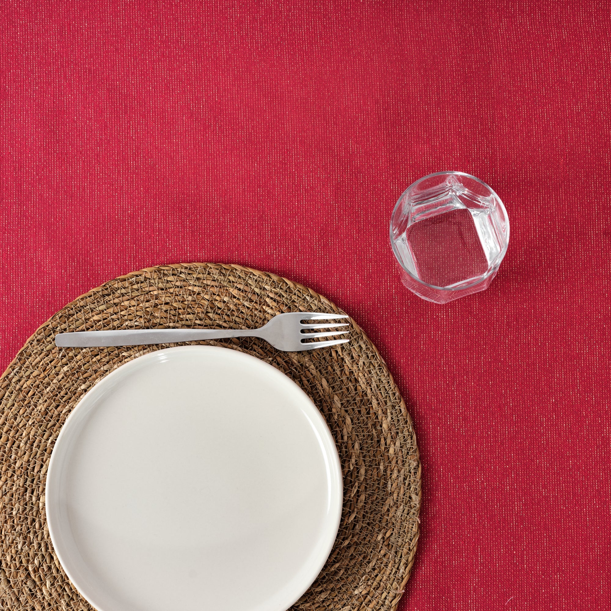 Nappe Jacquard Noël Candela Rouge Lurex