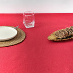 Waterproof stain-resistant cotton-lurex tablecloth Red Gold