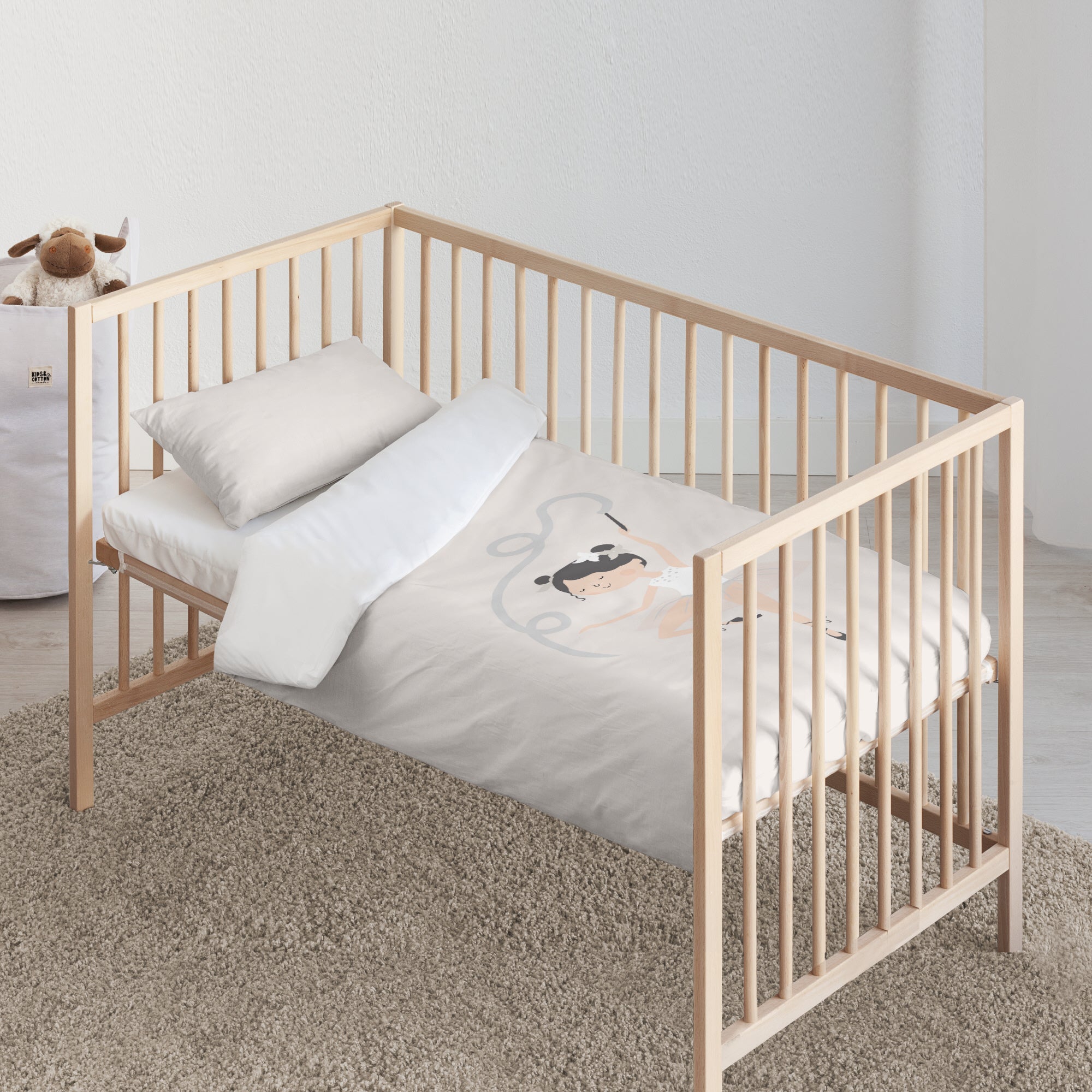 Chay Beige crib duvet cover