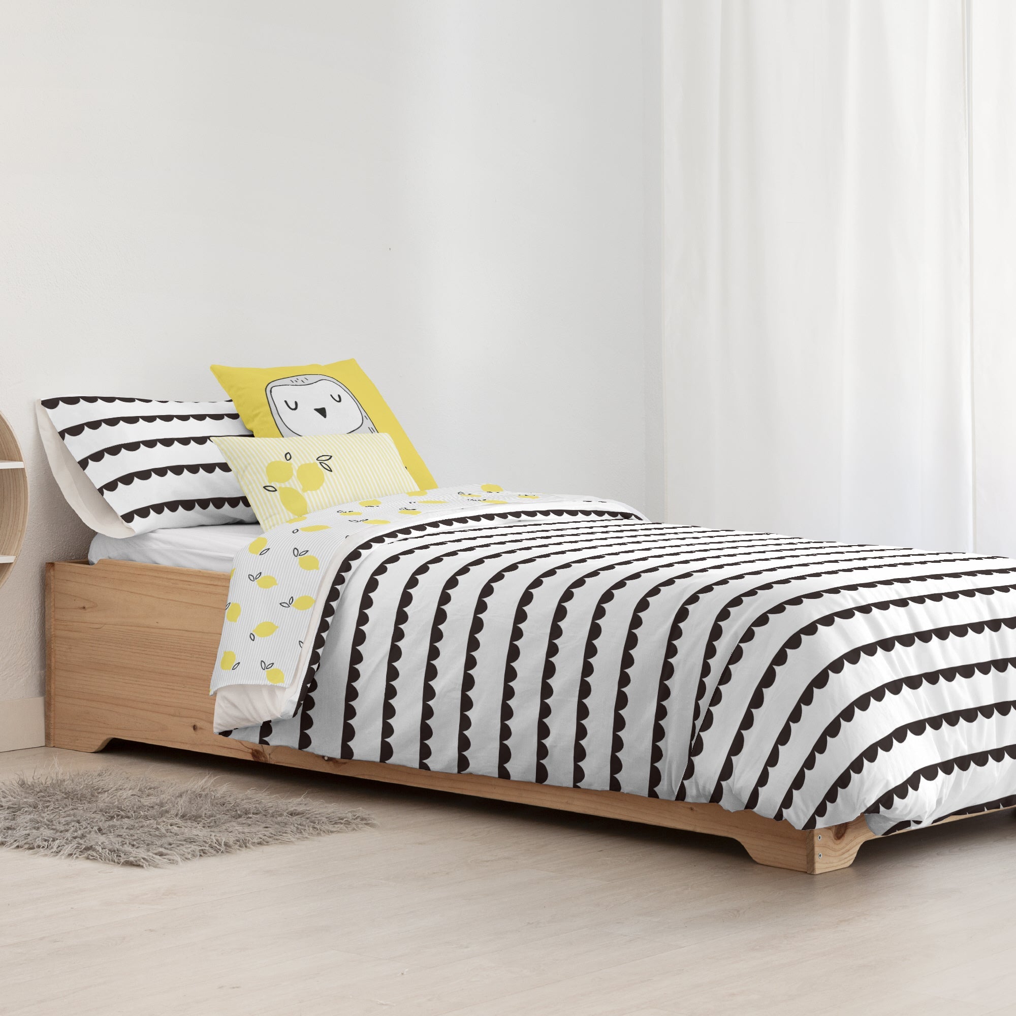 Housse de couette 100% coton Guido Noir