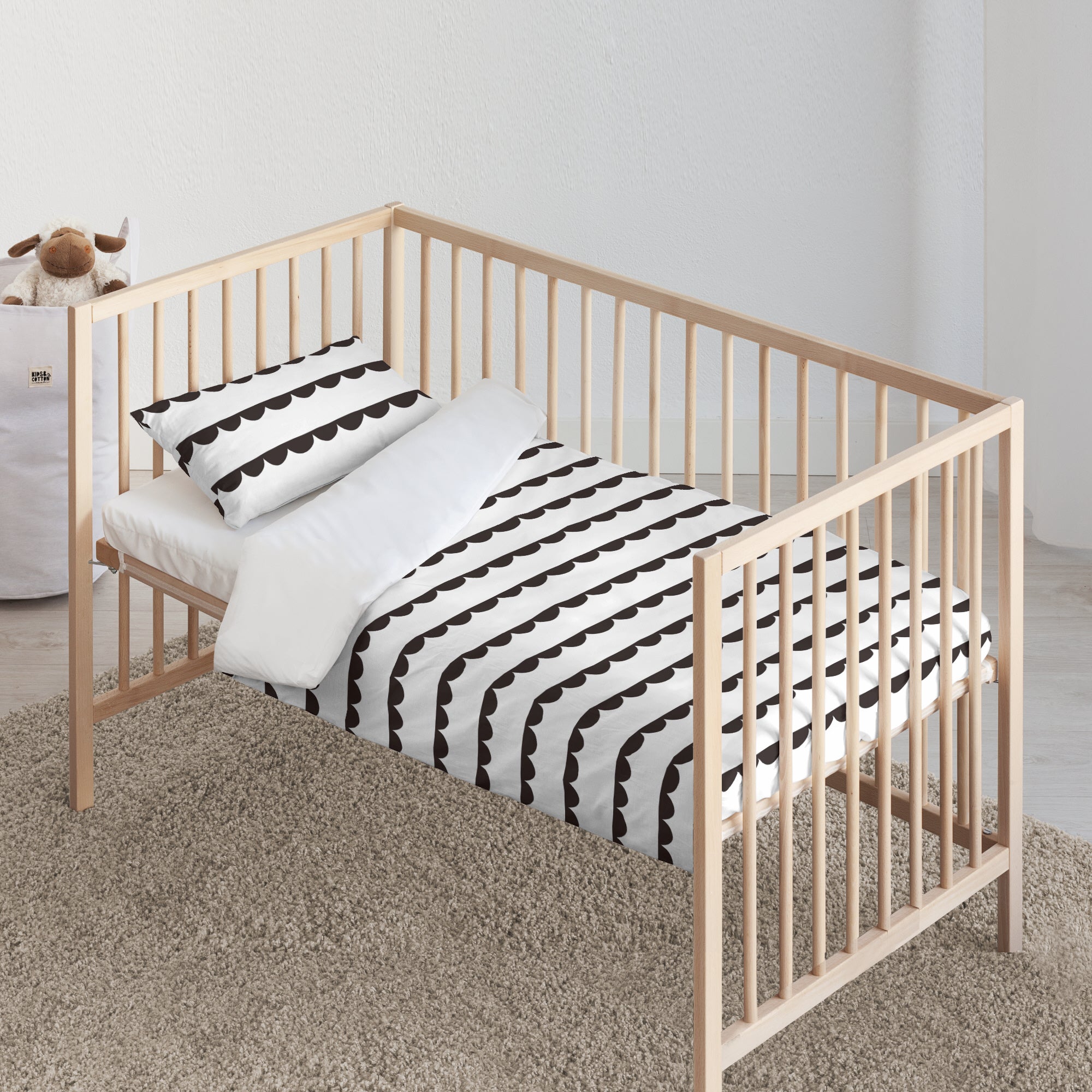 Guido Black crib duvet cover