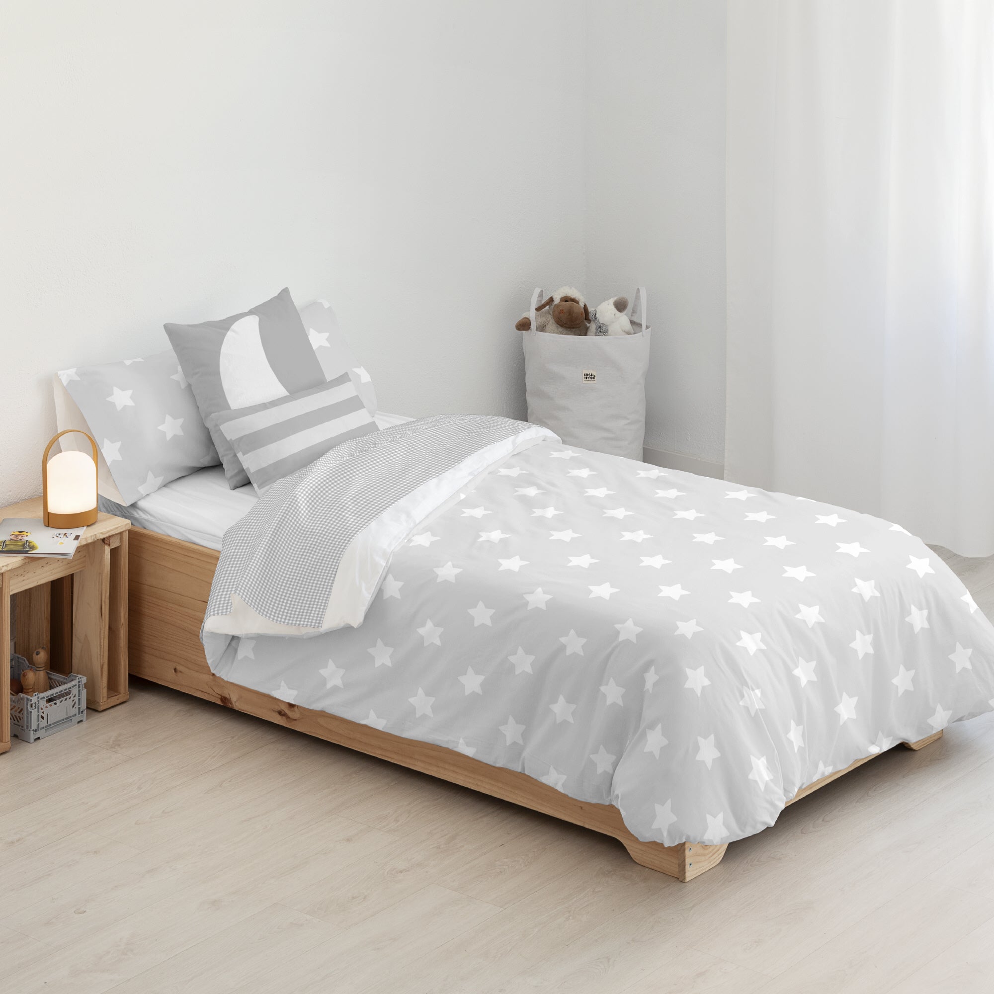 Housse de couette 100% coton Runar Gris