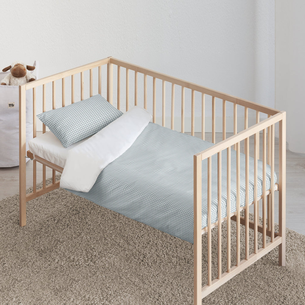 Vichy Blue Crib Duvet Cover