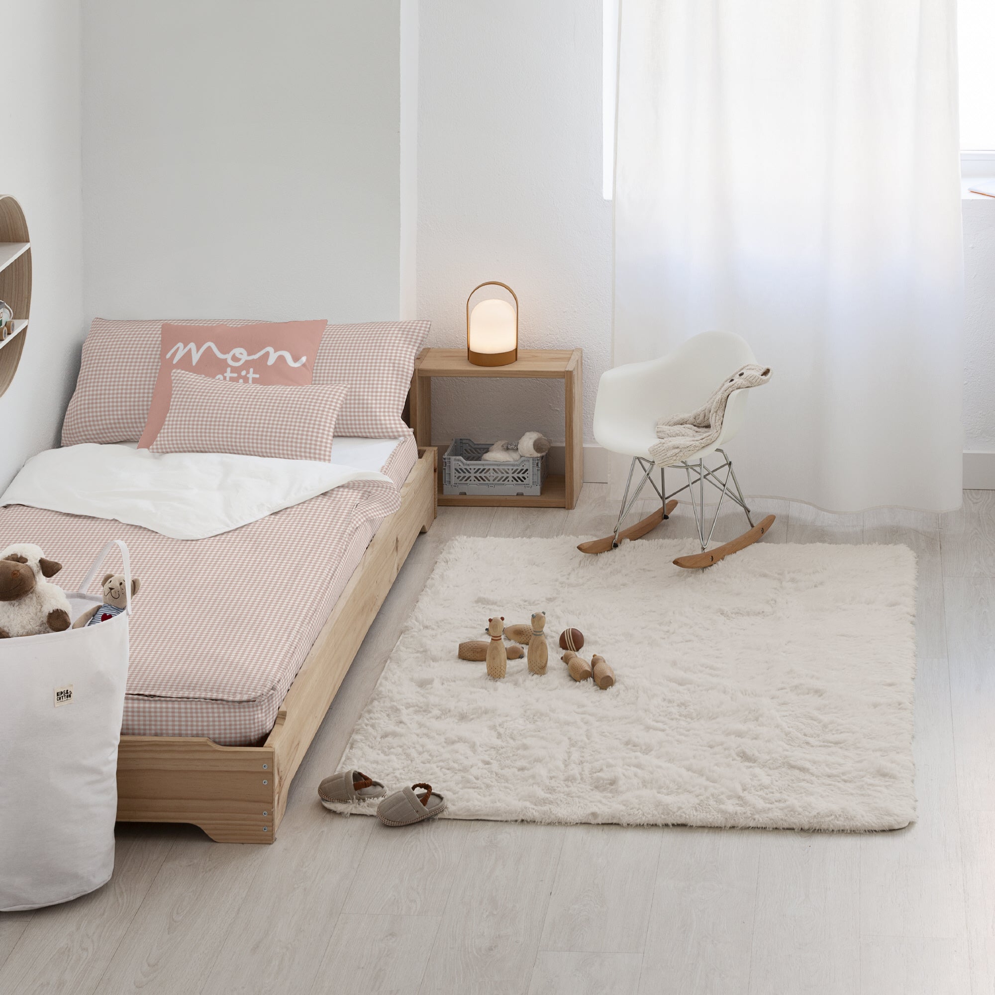 Sac nordique 100% coton Vichy Rose