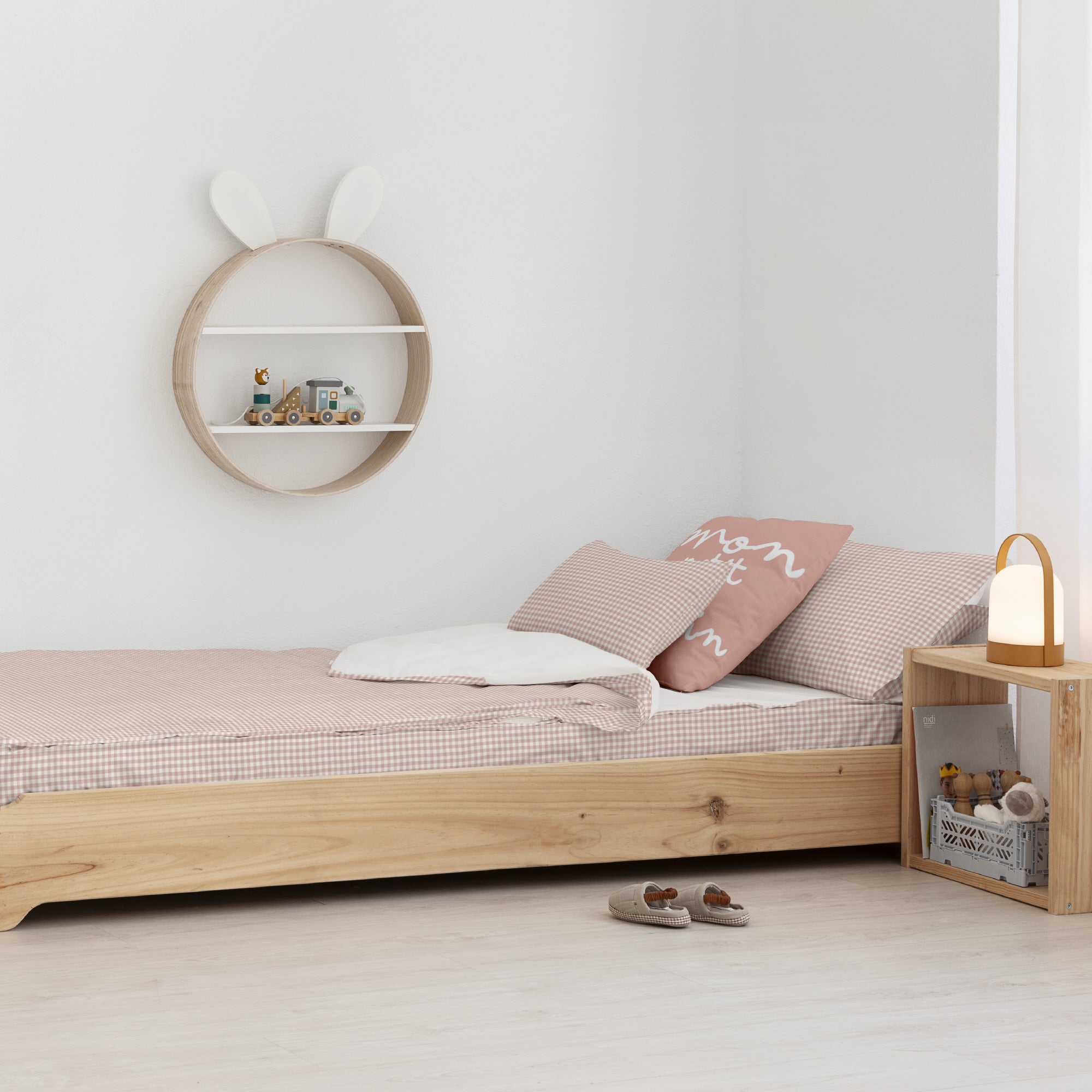Sac nordique 100% coton Vichy Rose