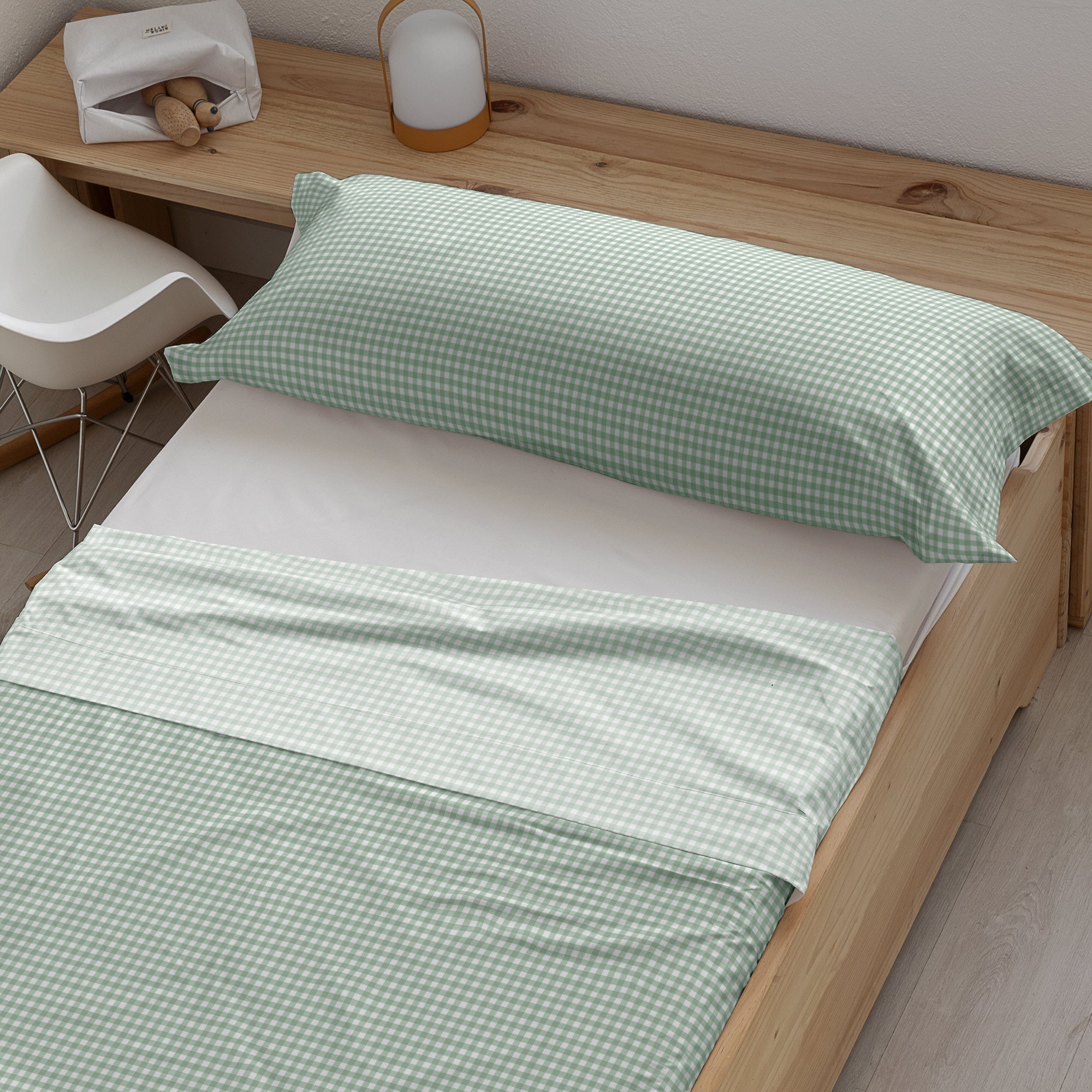 100% cotton Vichy Mint sheet set