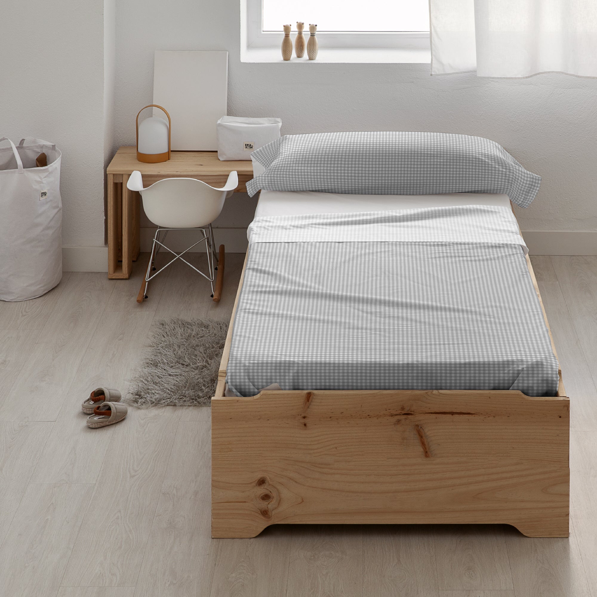 100% Cotton Vichy Grey Sheet Set