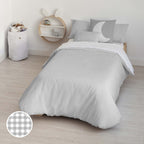 Housse de couette 100% coton Vichy Gris