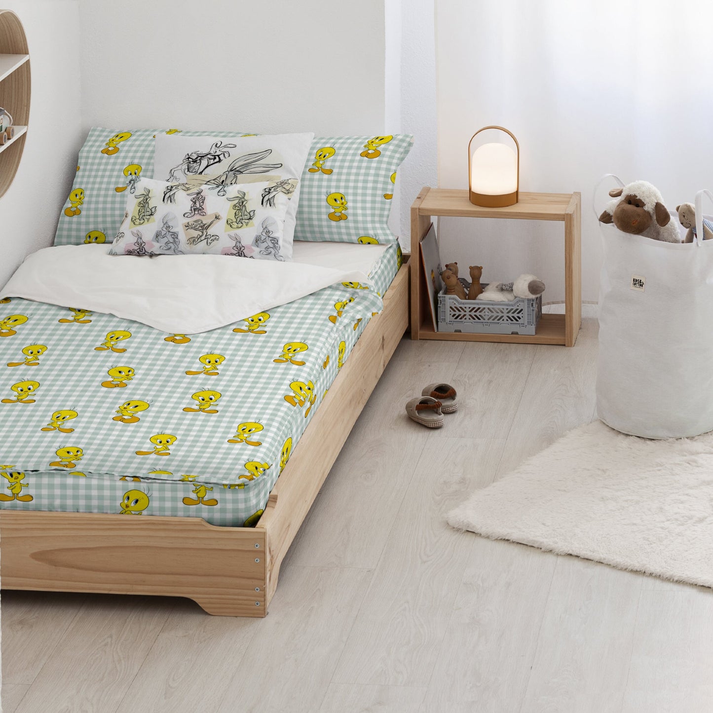 Saco nórdico 100% algodón Tweety Vichy Mint