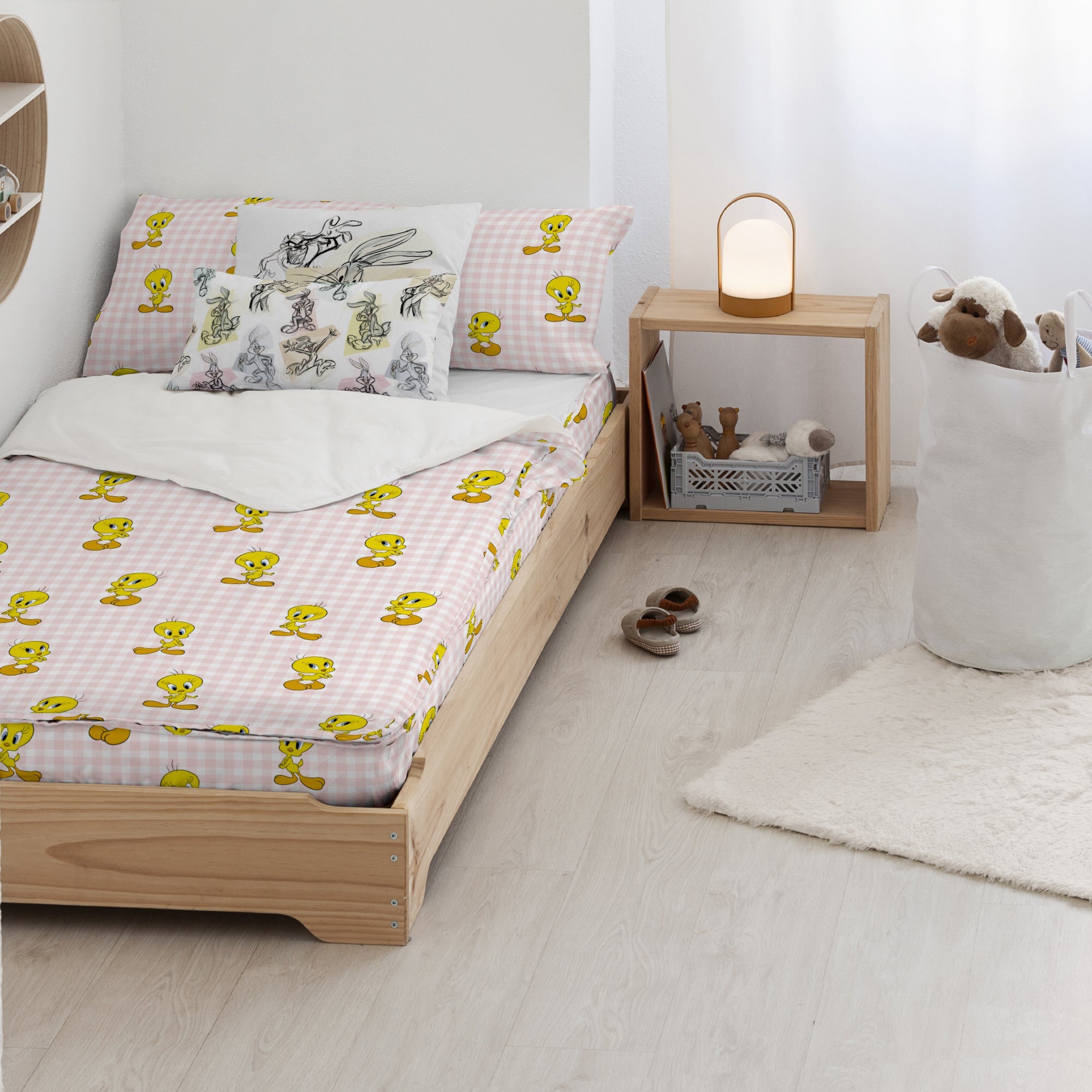 Duvet cover 100% cotton Tweety Vichy Pink