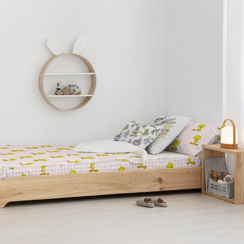 Duvet cover 100% cotton Tweety Vichy Pink