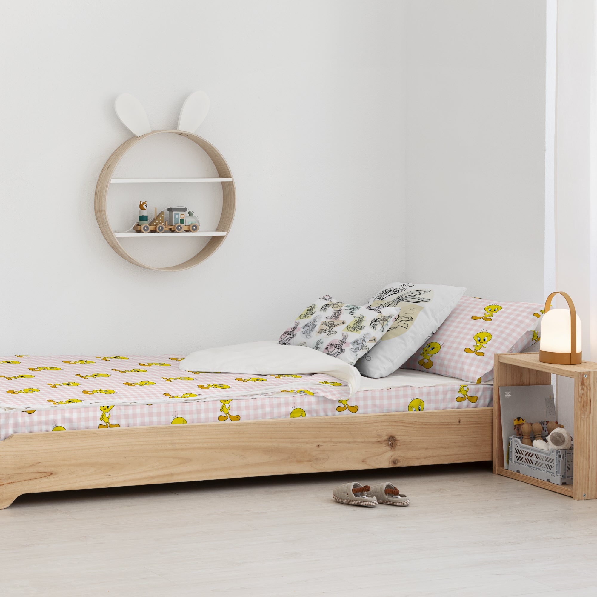 Duvet cover 100% cotton Tweety Vichy Pink