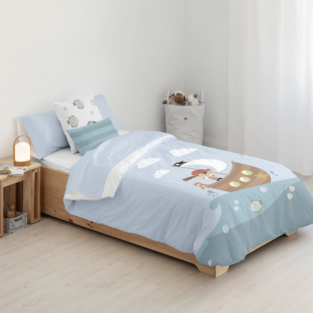 Housse de couette 100% coton Farid Bleu