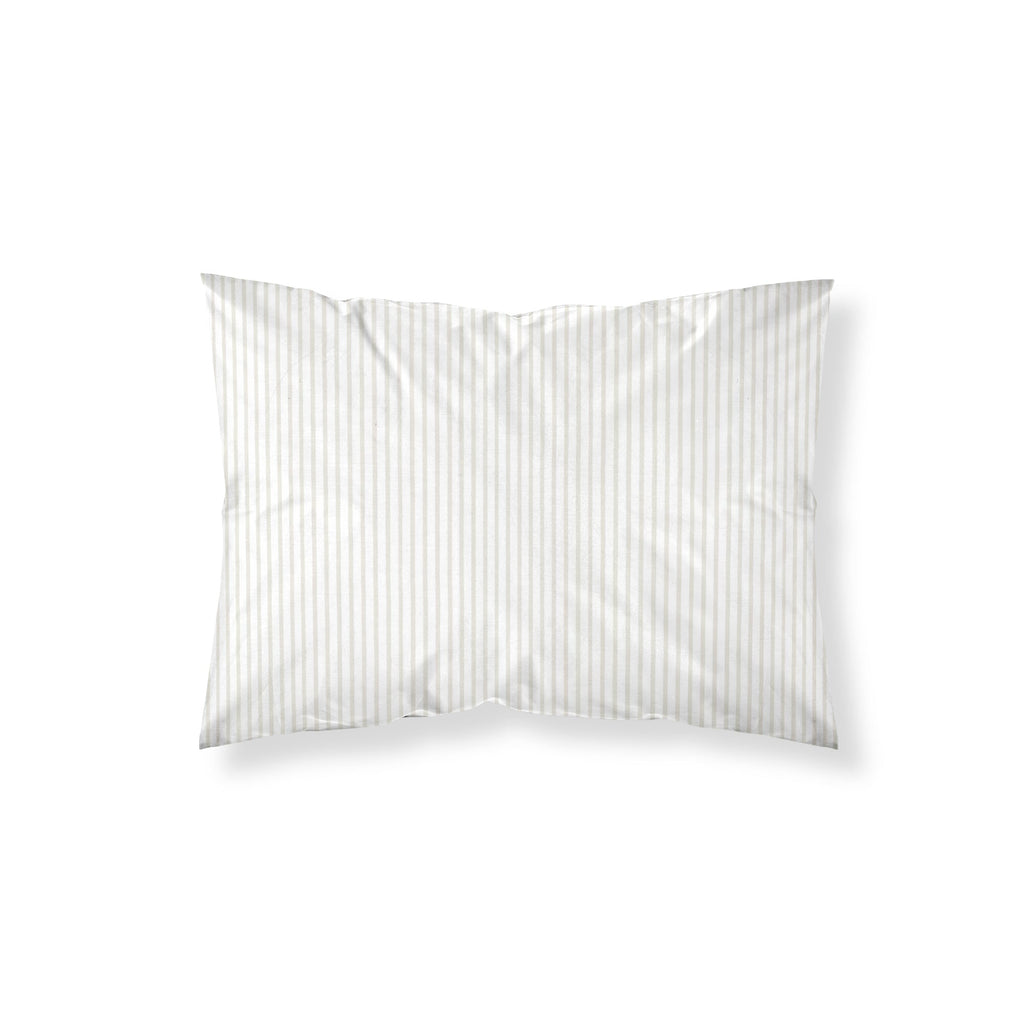 Taie d'oreiller 100% coton Rayures Beiges