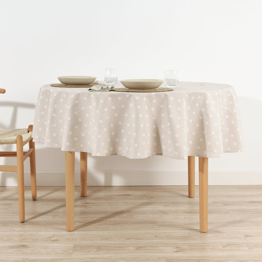 Round stain-resistant tablecloth 0120-175