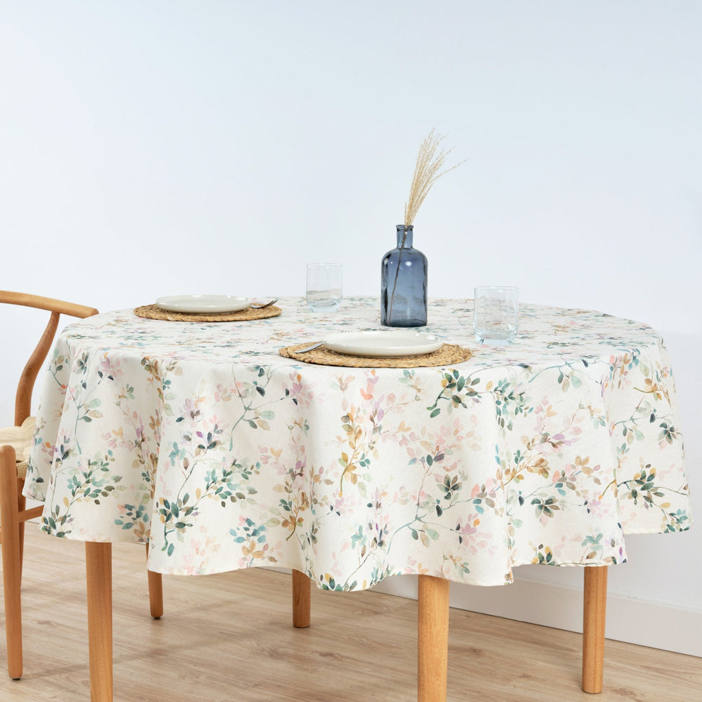 Round stain-resistant tablecloth 0120-247