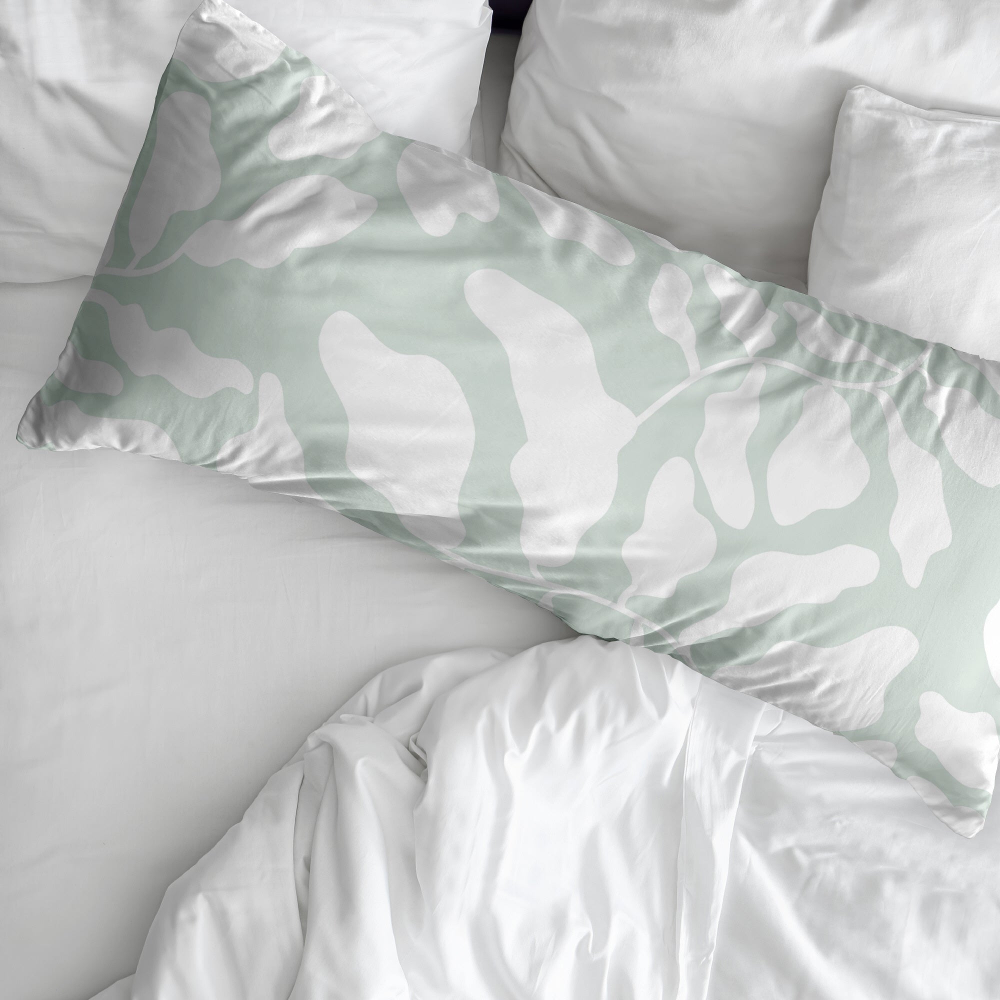 Taie d'oreiller Chame Menthe 100 % coton