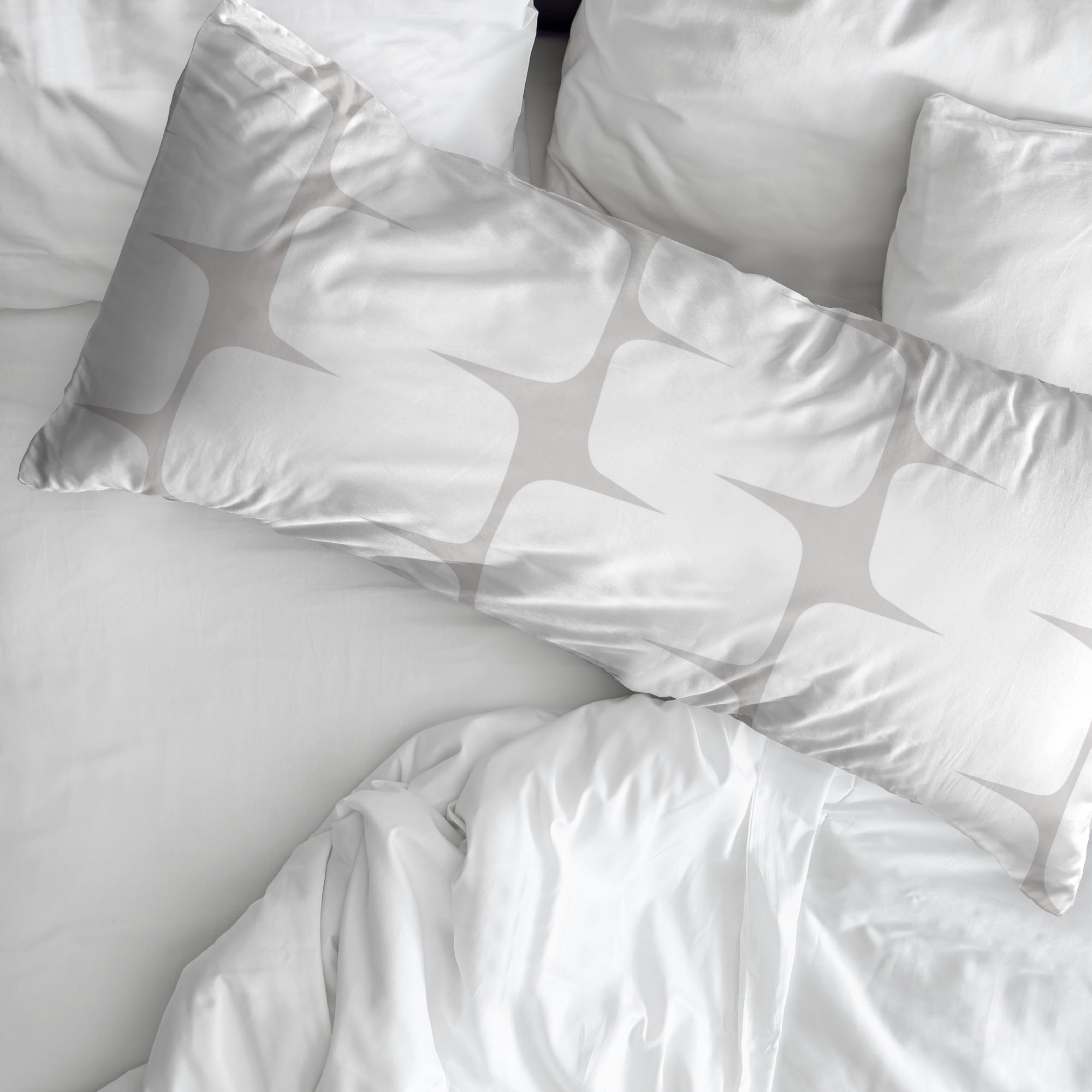 Taie d'oreiller gris Lahan 100 % coton