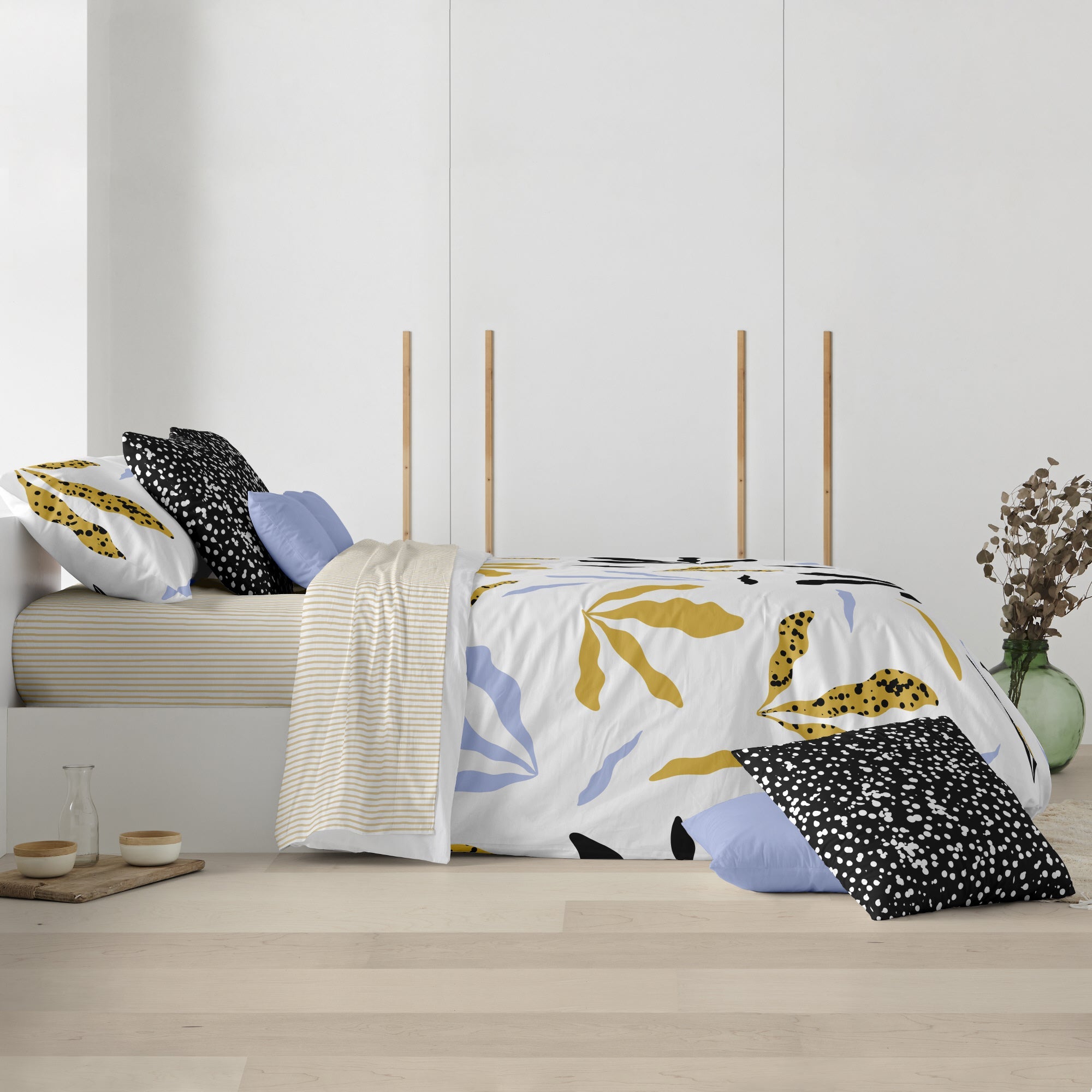 Duvet cover with buttons 100% cotton Darliston Blue