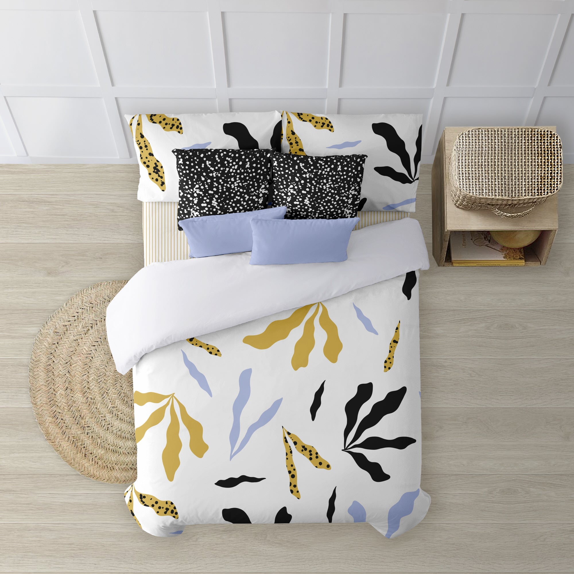 Duvet cover with buttons 100% cotton Darliston Blue