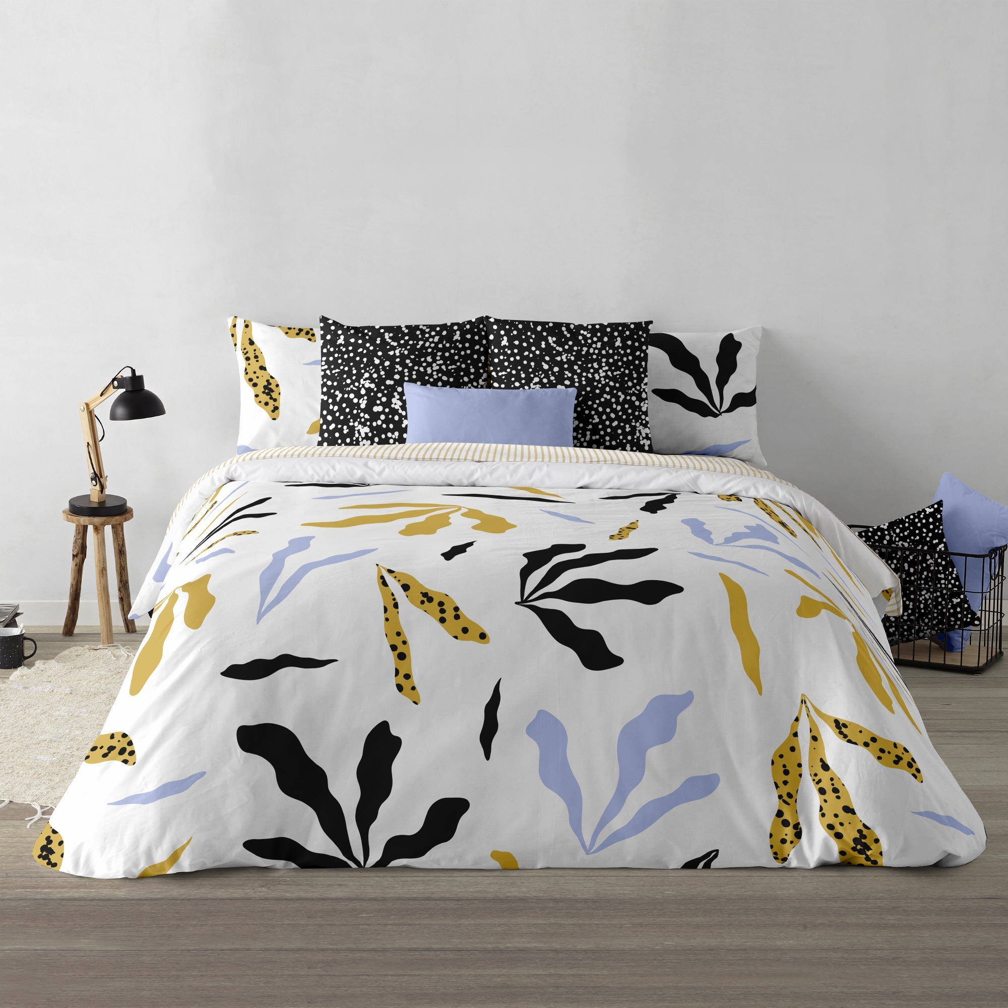 Duvet cover with buttons 100% cotton Darliston Blue