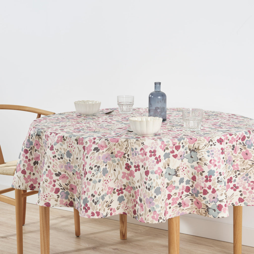 Round stain-resistant tablecloth 0120-52