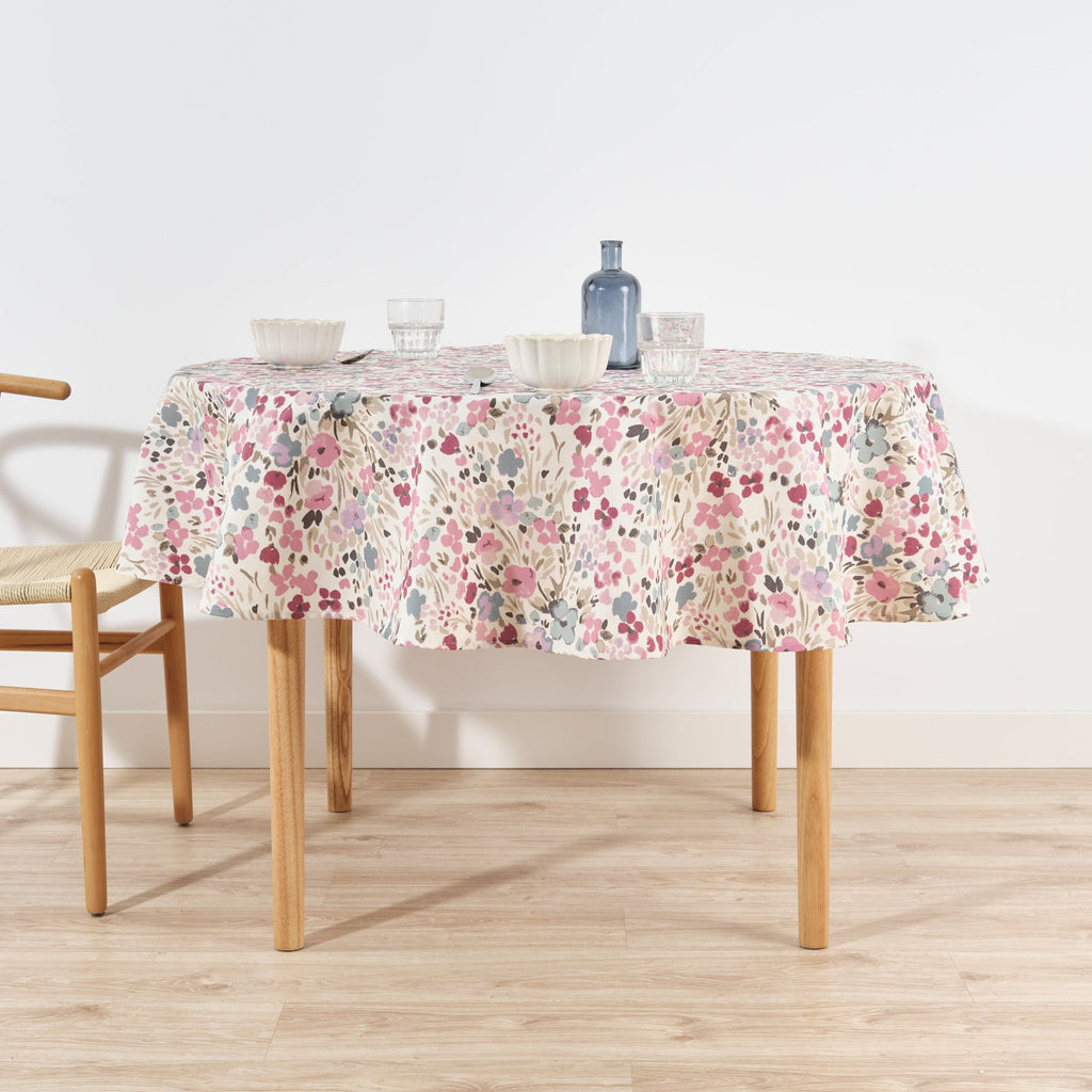 Round stain-resistant tablecloth 0120-52