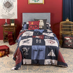 100% cotton duvet cover Hogwarts Blue Checkered