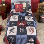 100% cotton duvet cover Hogwarts Blue Checkered