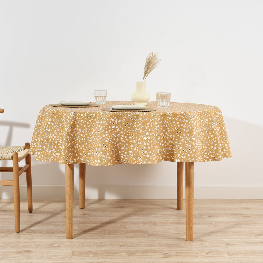 Round stain-resistant tablecloth 0120-32